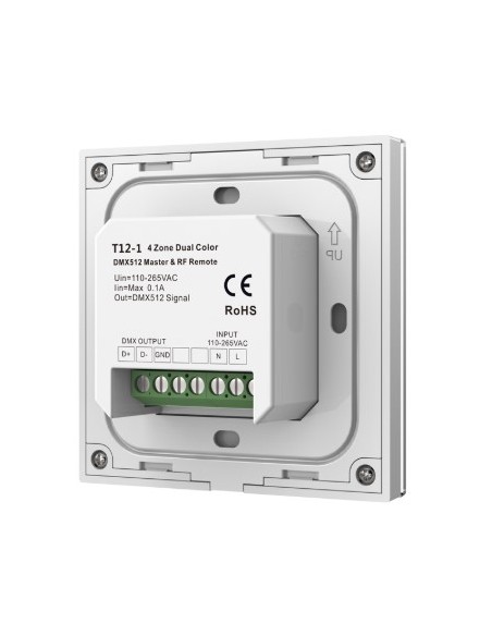 PREMIUM Multi zone CCT RF Wall touch switch for LED Light Strips - DMX512 and RF 2.4GHz V1