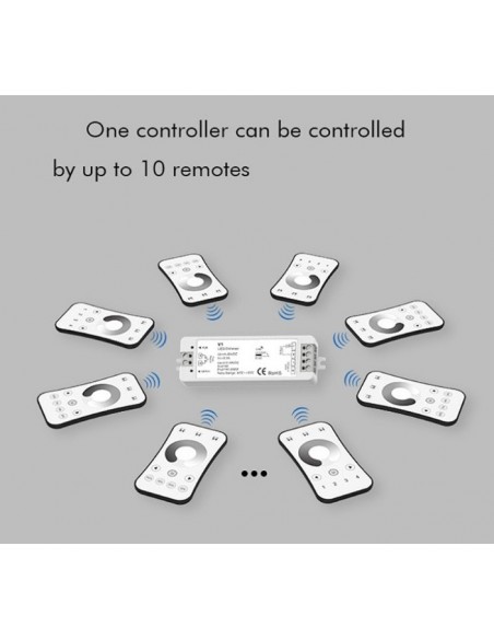 Mini RGB RF remote controlled LED dimmer (controller) V3-W
