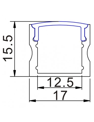 ALP-004 High LED Aluminium profile - no flange - 2 m - LedExpert.ie Ireland