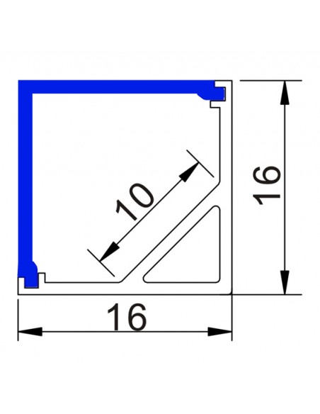 ALP-005_R Corner - LED Aluminium profile - 2 m - ledexpert.ie Ireland