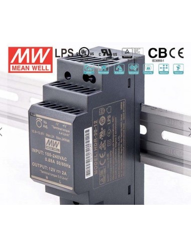 MEAN WELL HDR-30-12 DIN RAIL POWER SUPPLY