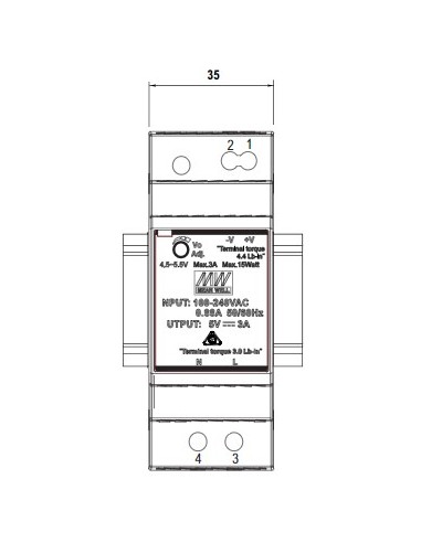 MEAN WELL HDR-30-5 DIN RAIL POWER SUPPLY