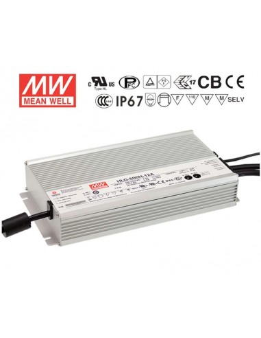 MEAN WELL HLG-600H-24B POWER SUPPLY -  CV - IP67 - DIMMABLE