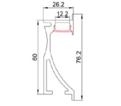 2m Alp-023 Skirting - LED Aluminium profile 2