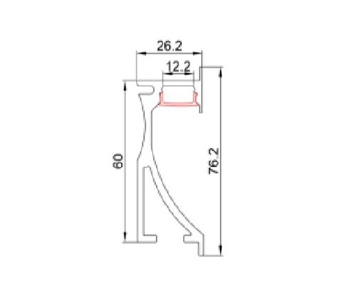 2m Alp-023 Skirting - LED Aluminium profile