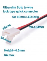 LED Strip to wire 6A lock type quick connector ultra slim 10mm 2