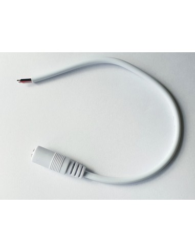 DC Plug Female (Jack)  with bare tinned copper wire - cleaned end 20cm - 20AWG