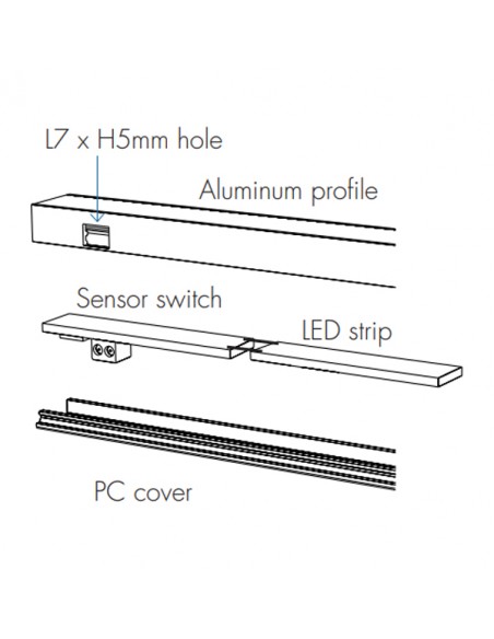 E1-D Door Sensor Switch in LED Profile E1-D Door Sensor Switch in LED Profile
