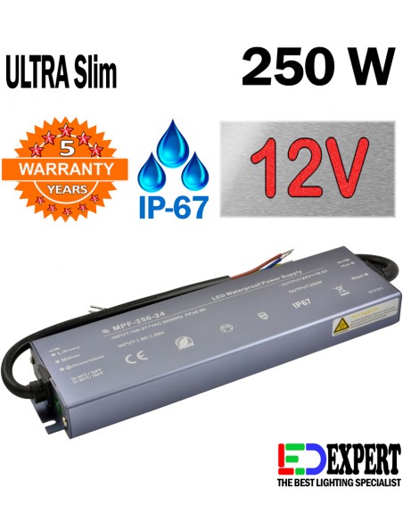 MPF 250W 12V IP67 Professional LED Driver with 5 years warranty