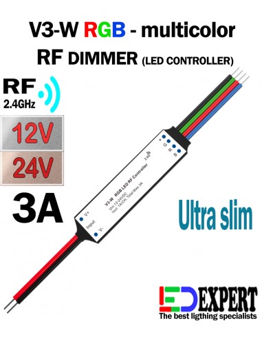V3-W 3x1A RGB mini slim remote controlled LED dimmer controller