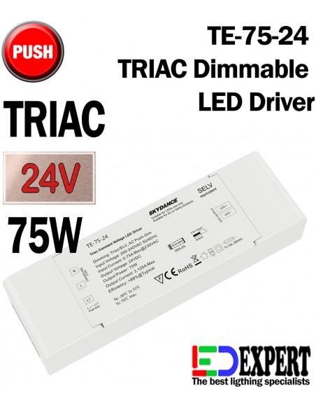 TE-75-24 Triac dimmable LED Driver 75W 24V