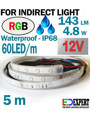 5M WATERPROOF IP68 RGB -3528- 60LED/m LED Strips