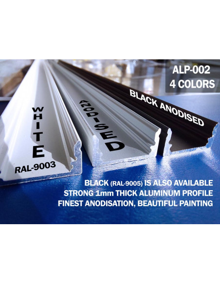 ALP-002 - BLACK - Low LED Aluminium profile - no flange - 2 m - LedExpert Ireland