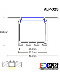 ALP-025 RECESSED LED ALU PROFILE 2