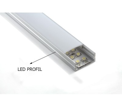 Alp-014 Double wide SILVER ANODIZED LED Aluminium profile