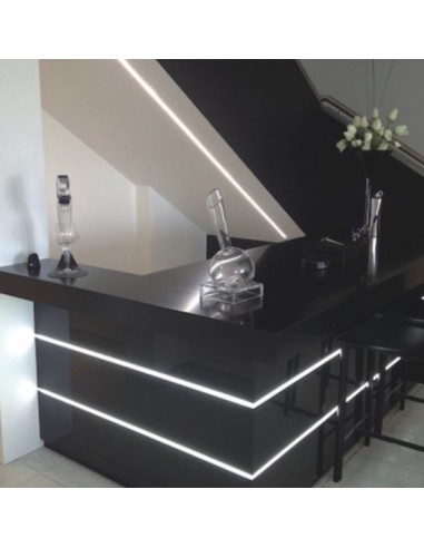 10mm deep - Double wide Black Anodized LED profile with Flange