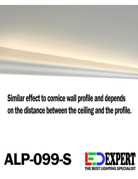 Cornice - Wall - cove LED Profile Set - Silver Anodized - ALP-099-S