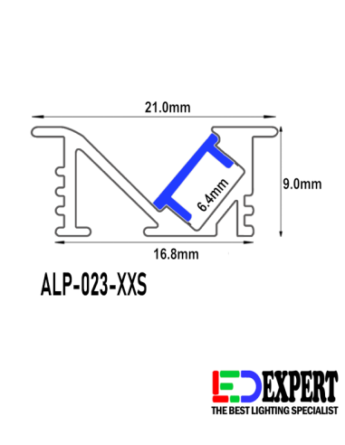 ALP-023-XXS recessed profile dimension details