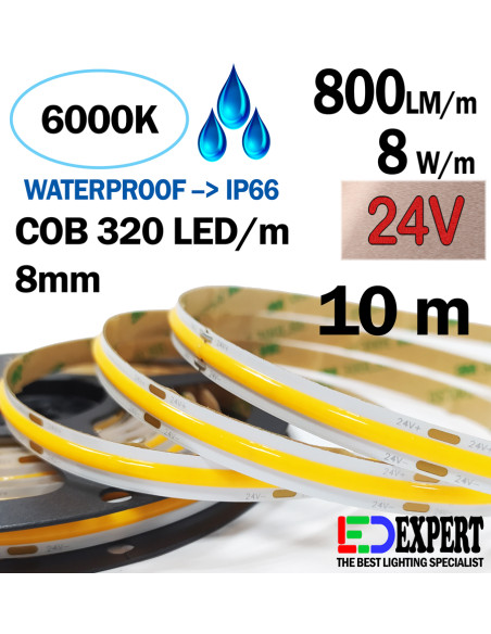 8.3mm IP66 6000K COB LED Strip 8.3mm IP66 6000K COB LED Strip