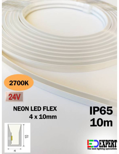 490lm 4x10mm Neonflex 2700K 10M
