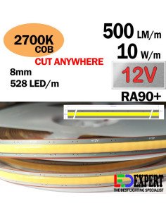 Cut anywhere cob strip 2700K