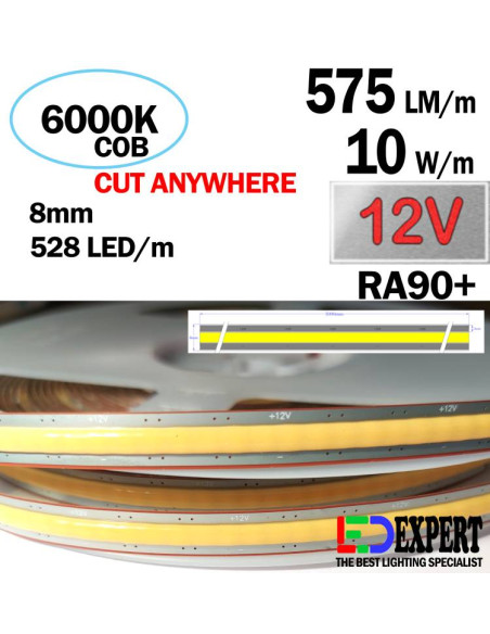 Cut anywhere cob strip 300K