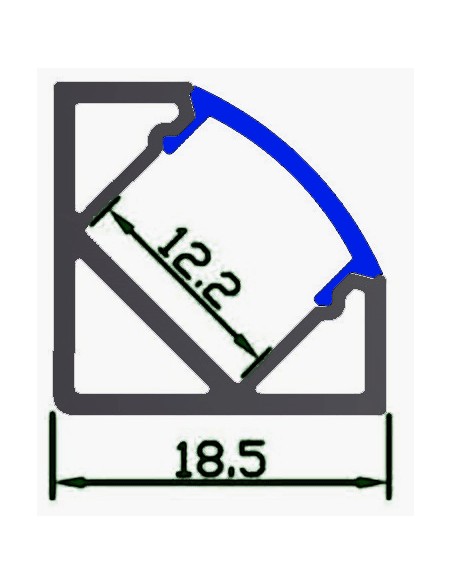 ALP-007 - ALP007 black anodised aluminum corner profile for LED strips - ledexpert.ie Ireland