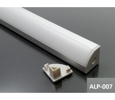 ALP-007 - ALP007 white anodised aluminum corner profile for LED strips - ledexpert.ie Ireland