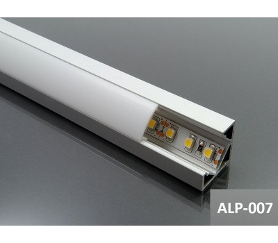 ALP-007 - ALP007 white anodised aluminum corner profile for LED strips - ledexpert.ie Ireland