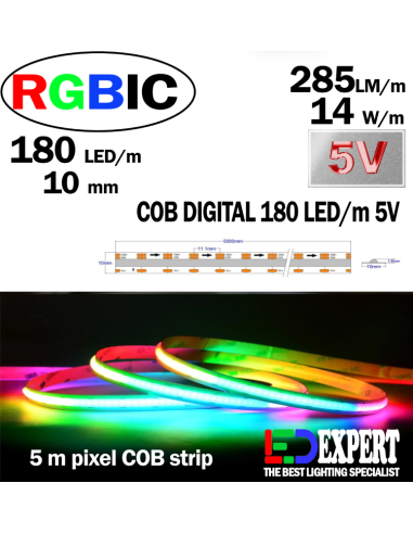 5V COB HIgh Density RGB LED Strip