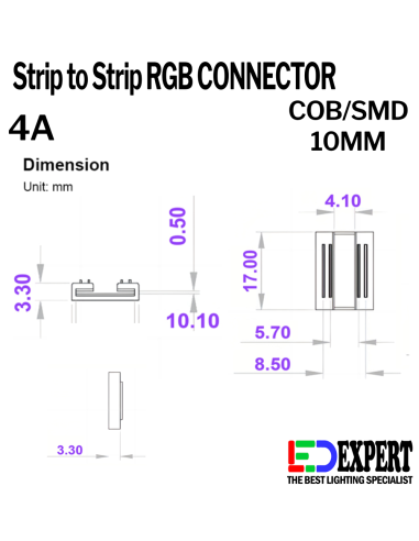 RGB STRIP TO STRIP CONNECTOR SIZE