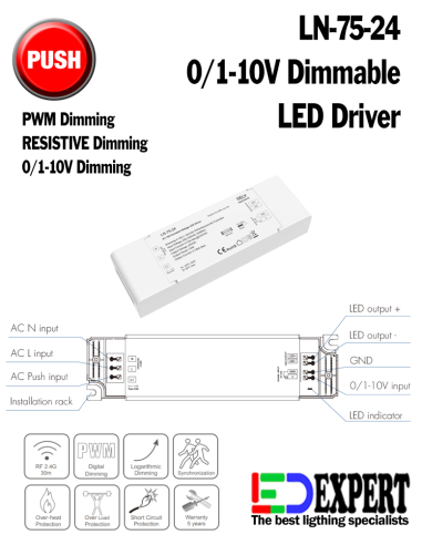 ln-75-24 4 in 1 dimmable led driver