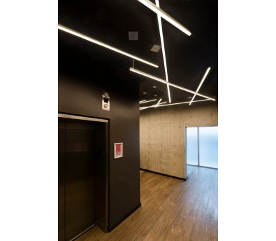 2.5m Extra wide BLACK LED Aluminium profile - with no flange - Alp-7535-B