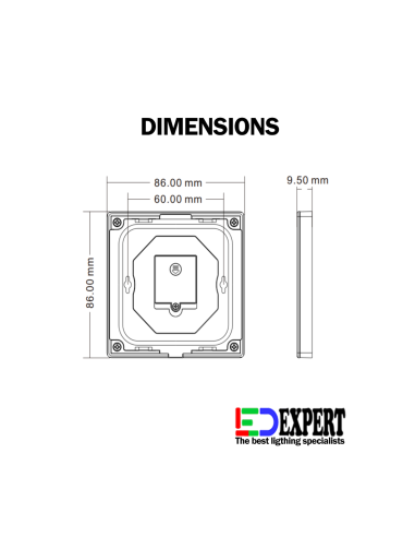 Slim Wall Touch Switch size