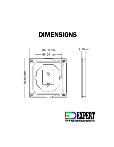 Slim Wall Touch Switch size