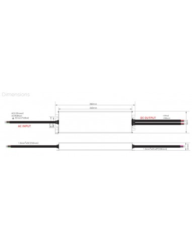 MPF 350W 12V IP67 Professional LED Driver dimensions