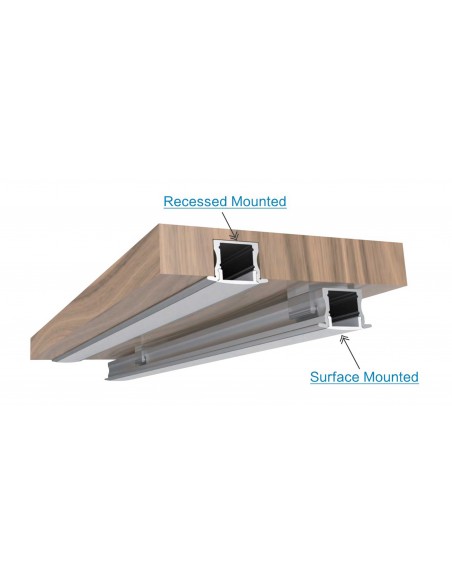ALP-003 LED Aluminium profile - High with flange - 2 metres - LedExpert Ireland