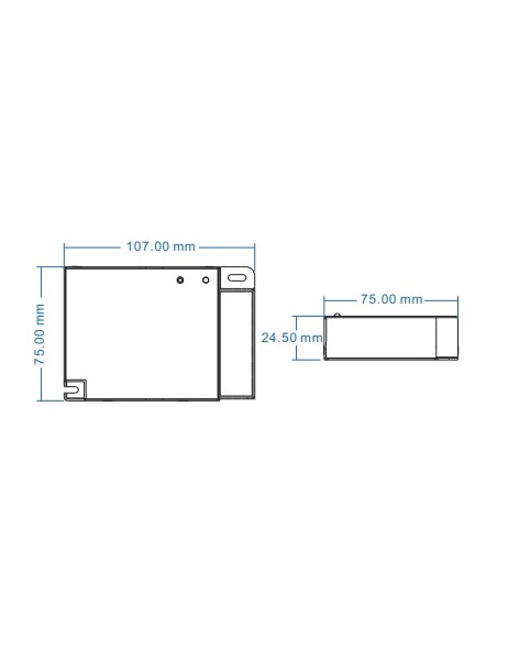 V1-T 20A single color RF RF LED dimmer dimensioins