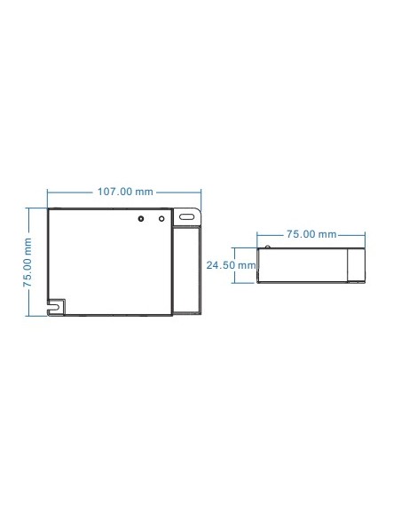 V1-T 20A single color RF RF LED dimmer dimensioins